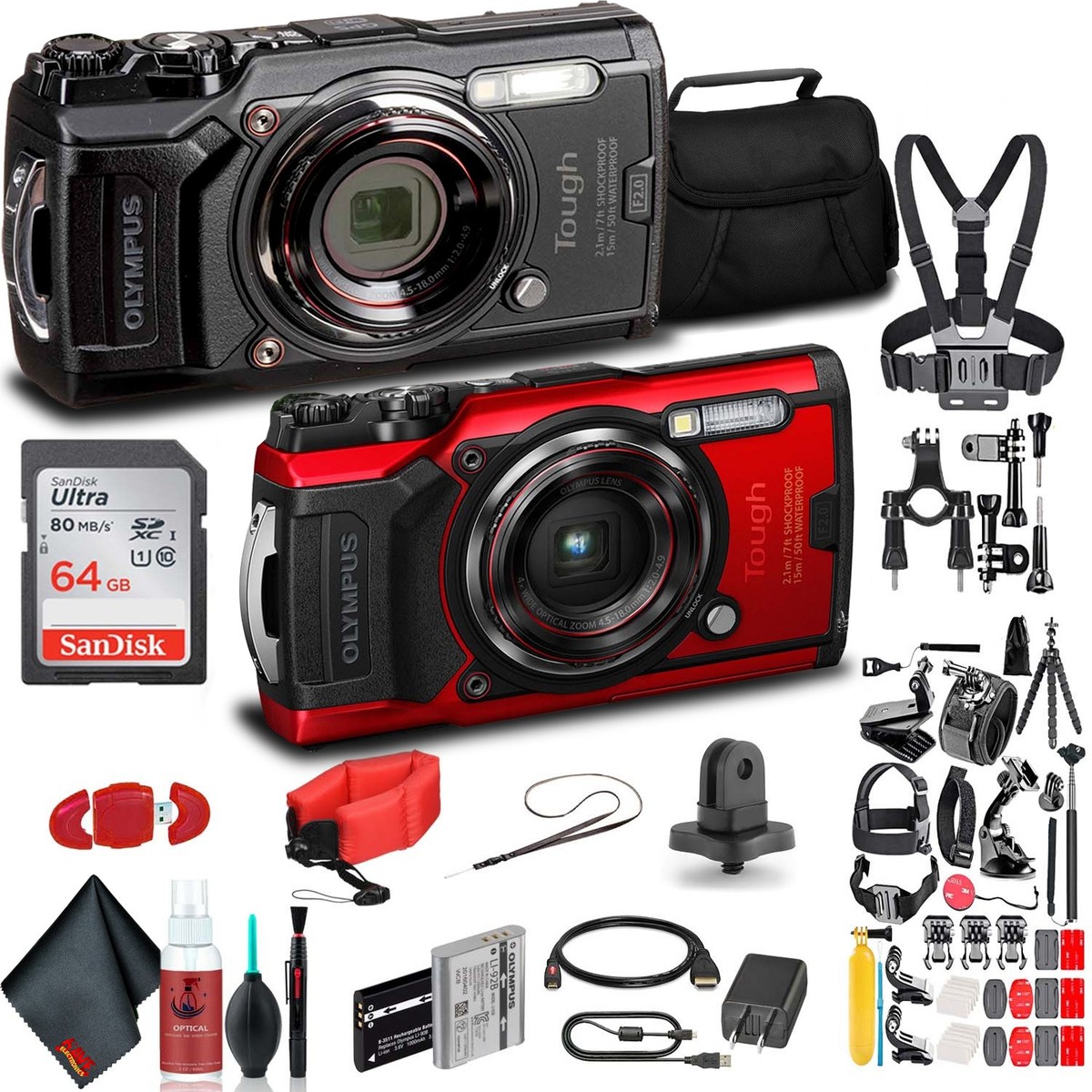 Olympus Tough TG-6 Waterproof Camera - Action Bundle - W/ 50 Piece