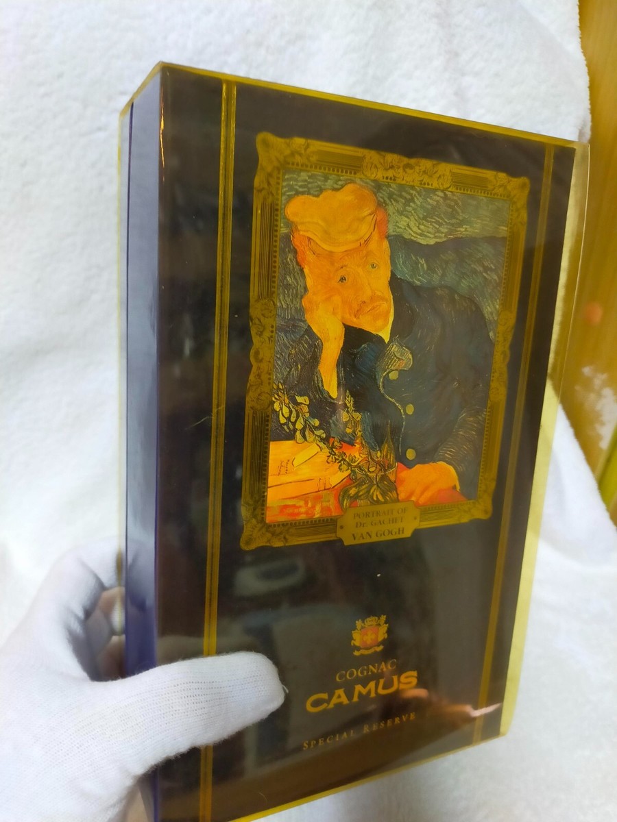 empty) CAMUS VAN GOGH BOOK Cognac Bottle 22K GOLD PORCELAIN With