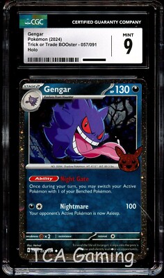 CGC 9 MINT Gengar 057/091 COSMOS HOLO Trick or Trade Pokemon Card