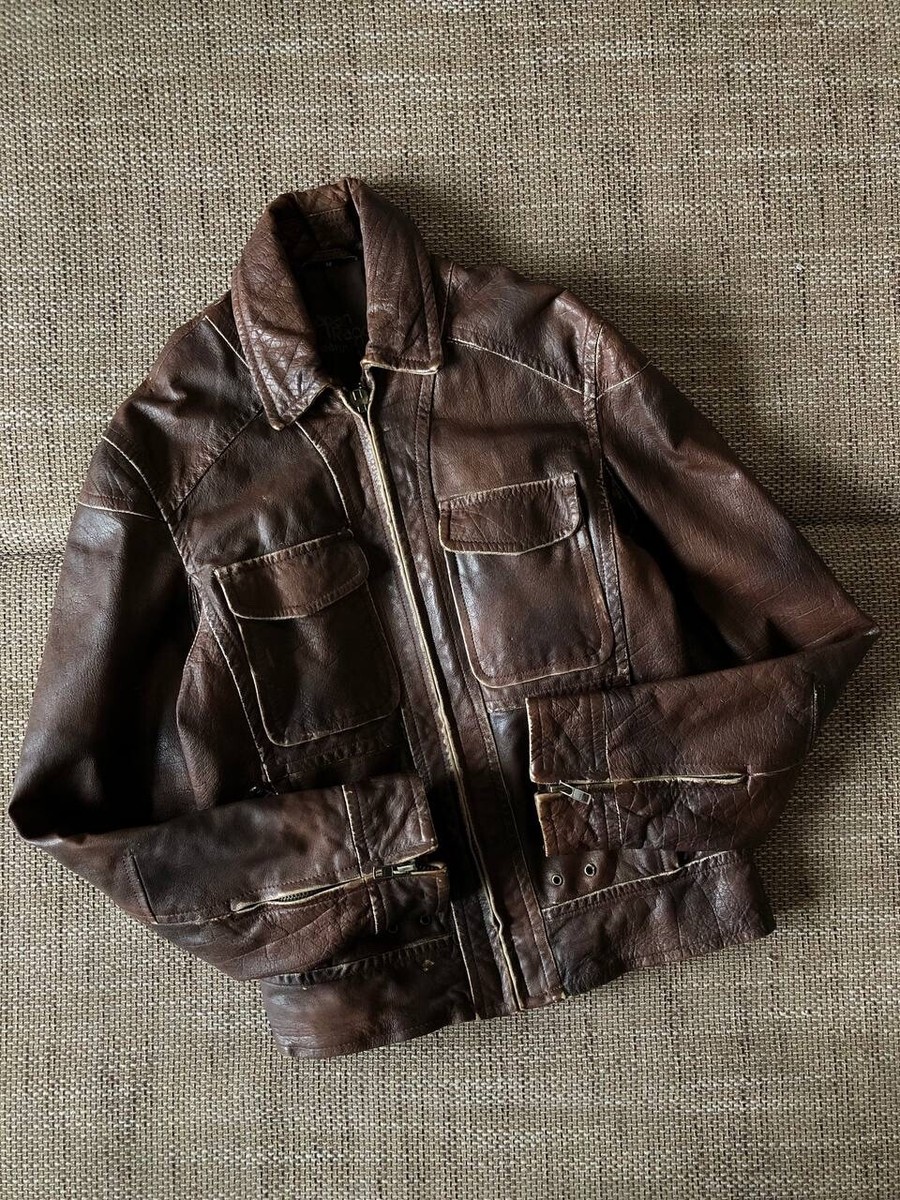 Japan Rags Leather Brown 90's Jacket Vintage | eBay