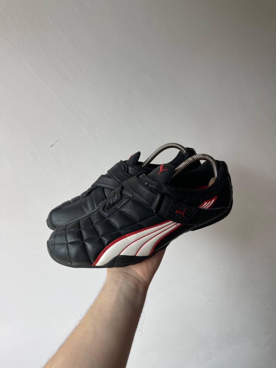 Vintage PUMA Y2K 00's Archives Moto Black Leather speed cup