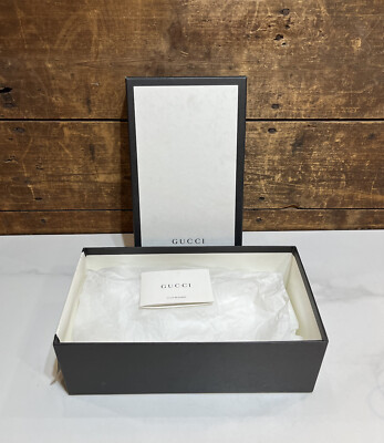 AUTHENTIC GUCCI BLACK WHITE EMPTY STORAGE GIFT BOX 12” x 6.5” x