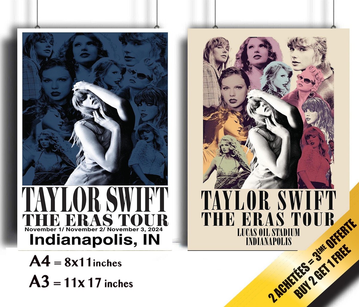 Taylor Swift Eras Tour Poster Toronto Indianapolis New Orleans L.A