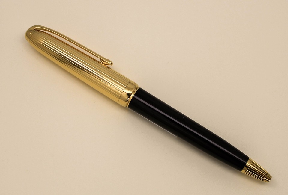 Cartier Dandy Gold Plated Black Lacquer Ballpoint Pen | eBay