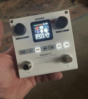 Donner Pocket X Multi Effects Pedal Built-in Battery 62 Effect For