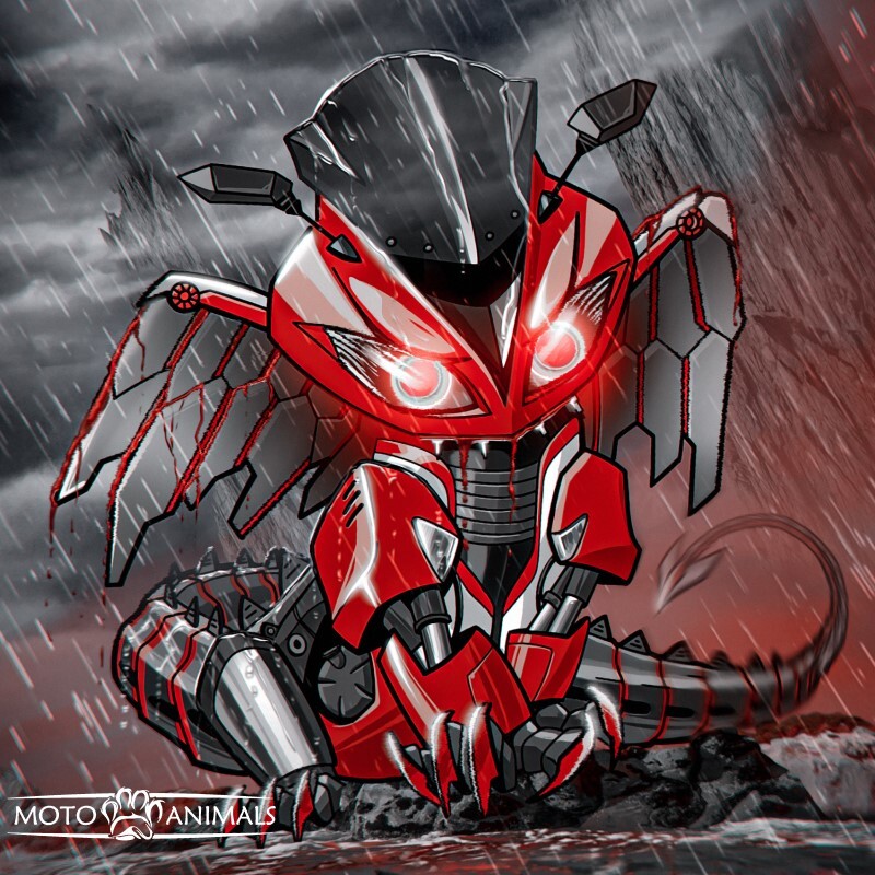 絵（原画） 完成依頼イラスト！ 「らむ × ZX-4R SE」 A5サイズ @yuko