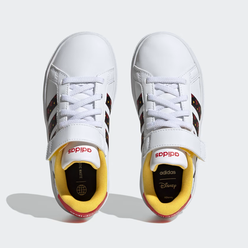 ADIDAS X DISNEY GRAND COURT MICKEY MOUSE HOOK-AND-LOOP SHOES WHITE