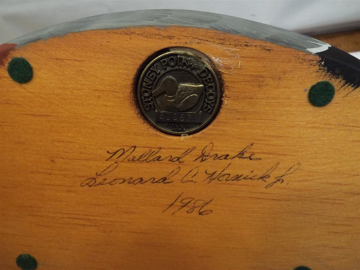 Stoney Point Wooden Mallard Drake Duck Decoy Bird 1986 Model