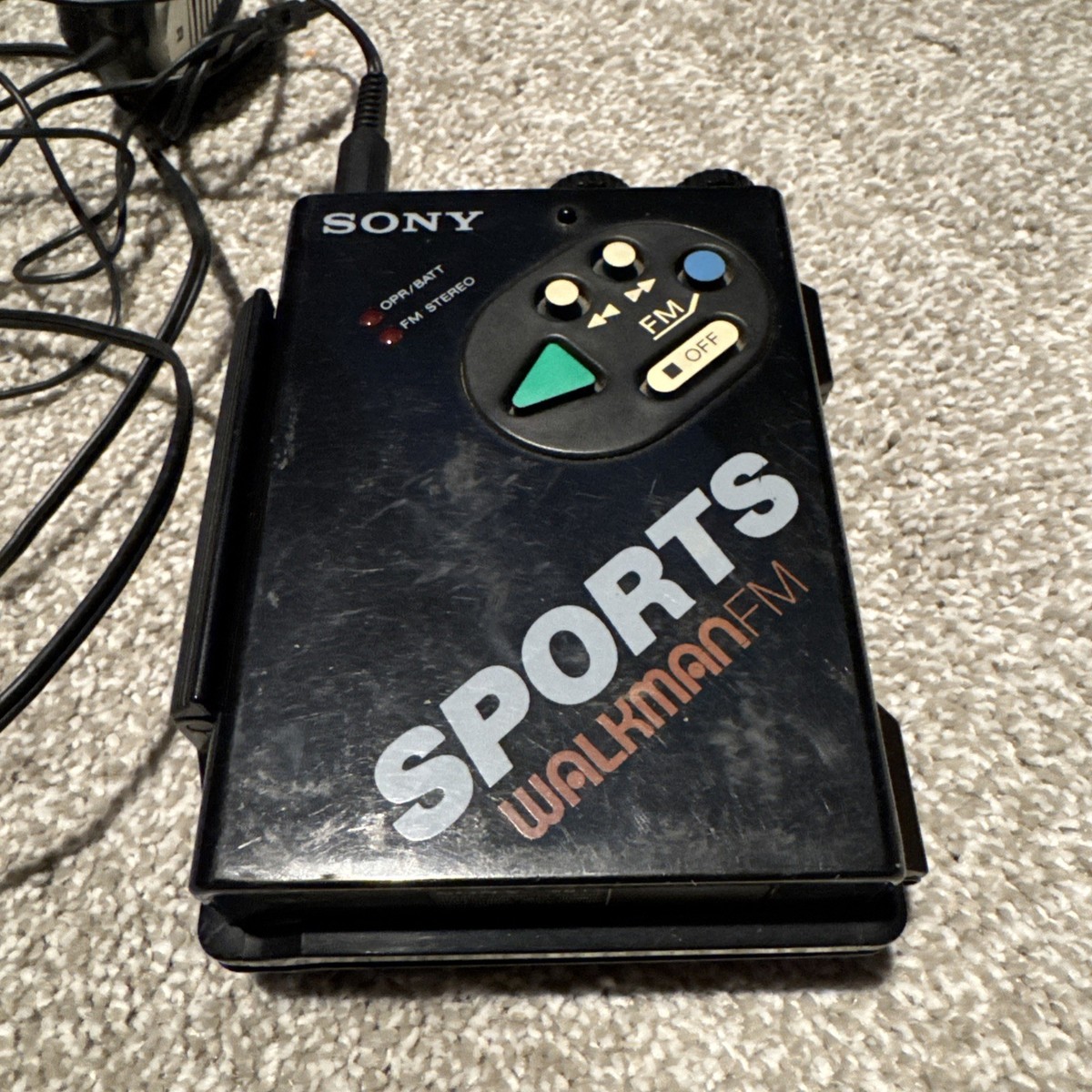 SONY WALKMAN WM-F5 Sports Walkman Black Cassette Player, For Parts