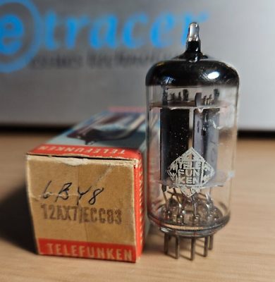 12AX7 TELEFUNKEN ECC83 SMOOTH PLATE TUBE WEST GERMANY BOXED NOS