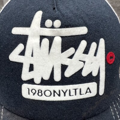 STUSSY 1980 NYLTLA Trucker SnapBack Hat Cap Color Faded Pre-Owned