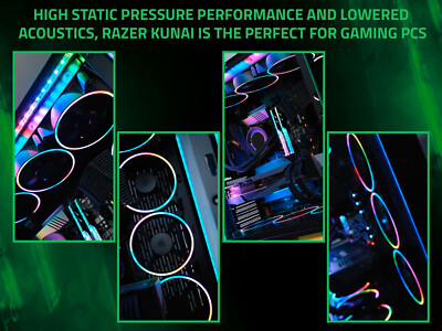 Razer Kunai Chroma 120mm 2200RPM Max ARGB and PWM Hydraulic Case