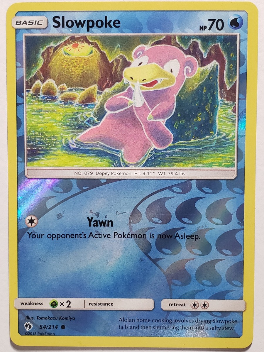 REVERSE HOLO Slowpoke 54/214 NM - Lost Thunder Pokemon Card