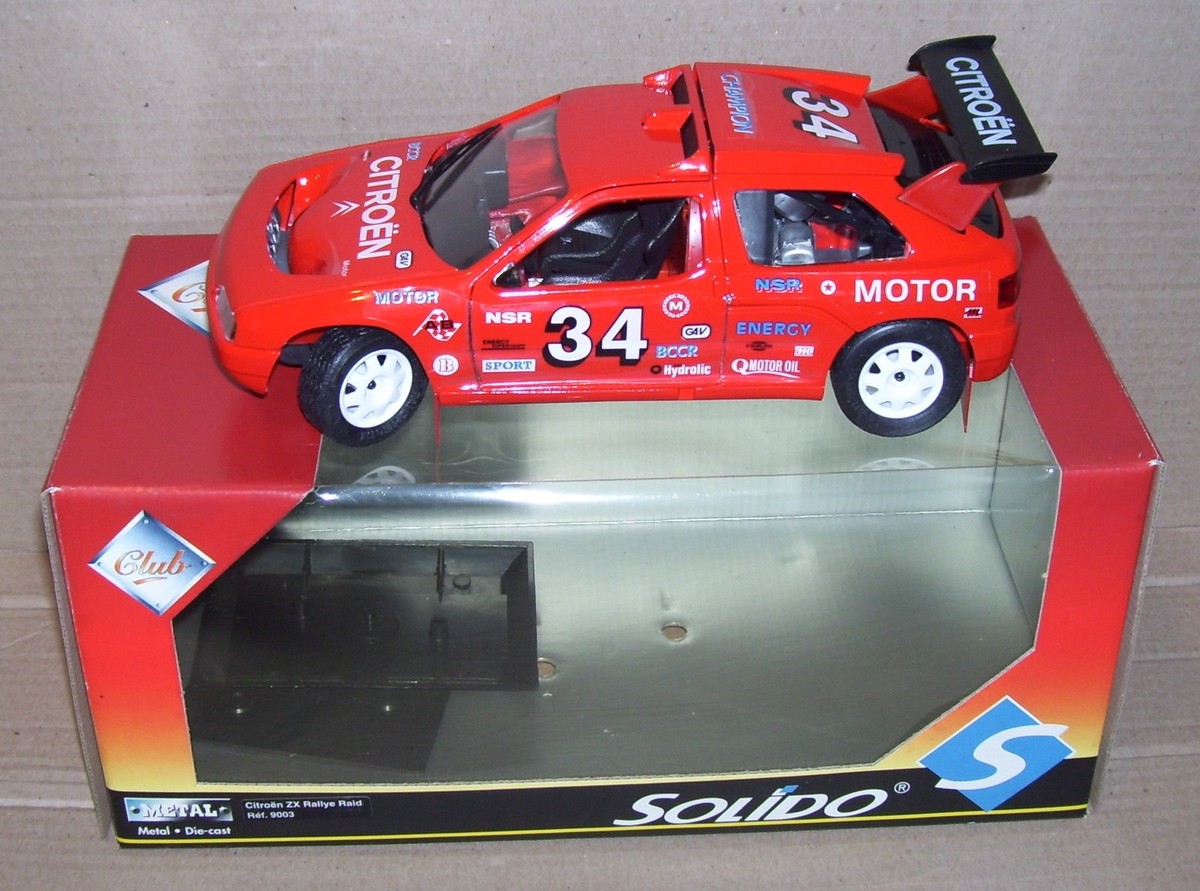 RARE SOLIDO CLUB 1/18 CITROEN ZX RALLYE RAID ROUGE N°34 REF 9003