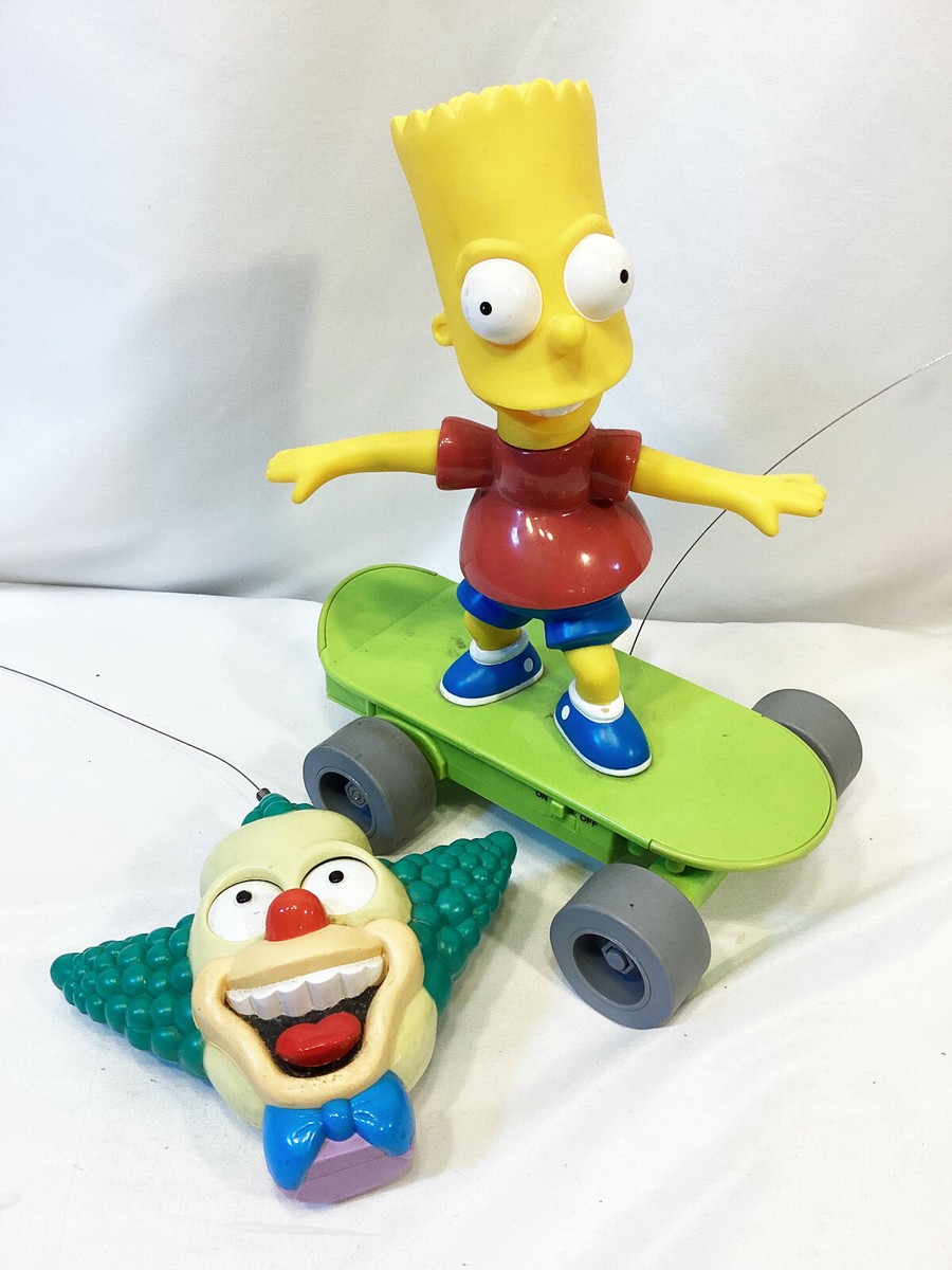 BART SIMPSON on SKATEBOARD Remote Control Toy Vintage Simpsons