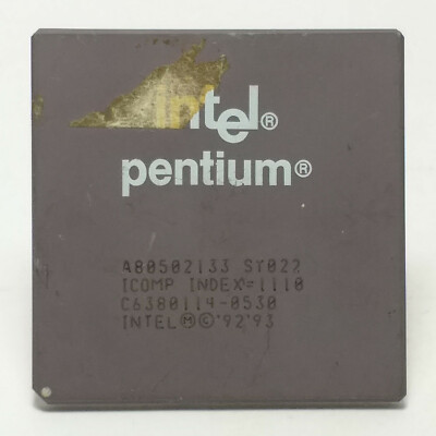 Vintage INTEL PENTIUM CPU 133 MHZ A80502133 SY022 Intel '92 '93
