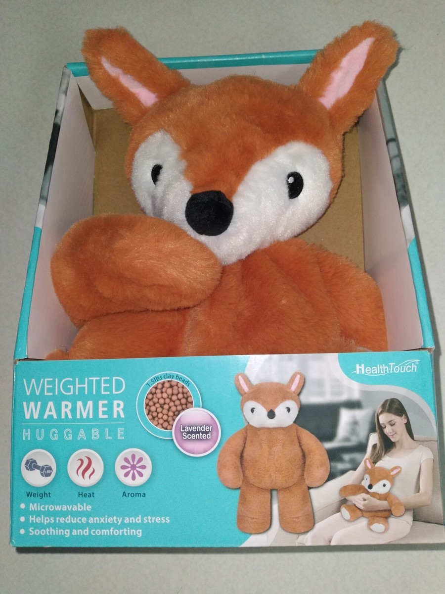 New Health Touch Weighted Warmer Huggable Red Fox Plush MicroHeat