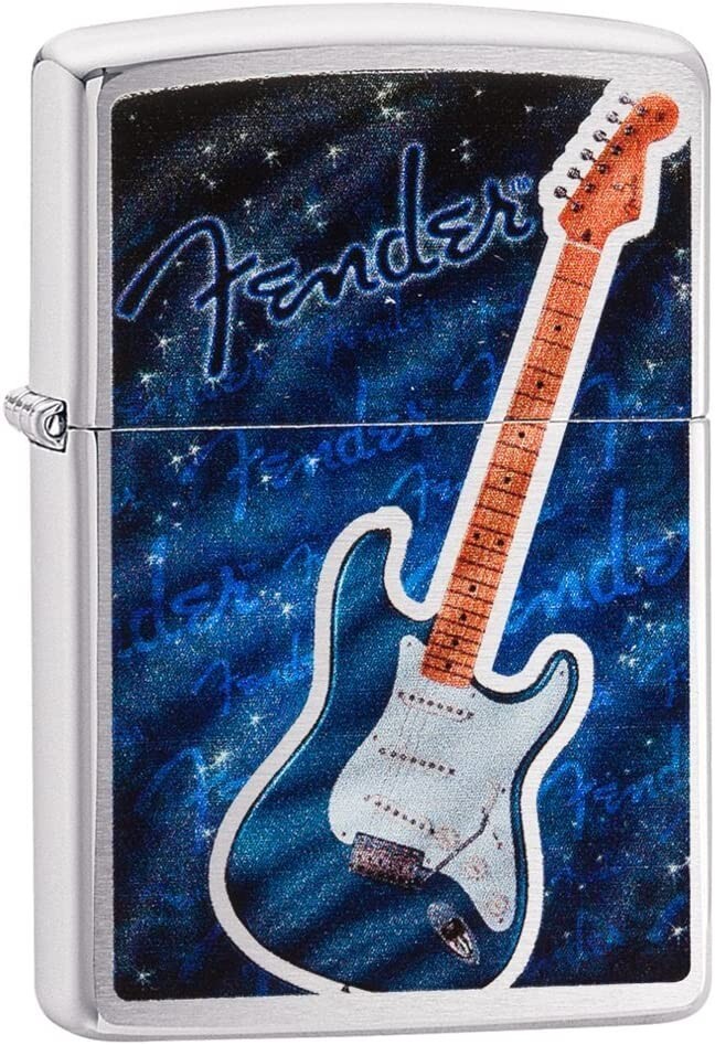 Zippo Fender Guitar Brushed Chrome 29128 | eBay