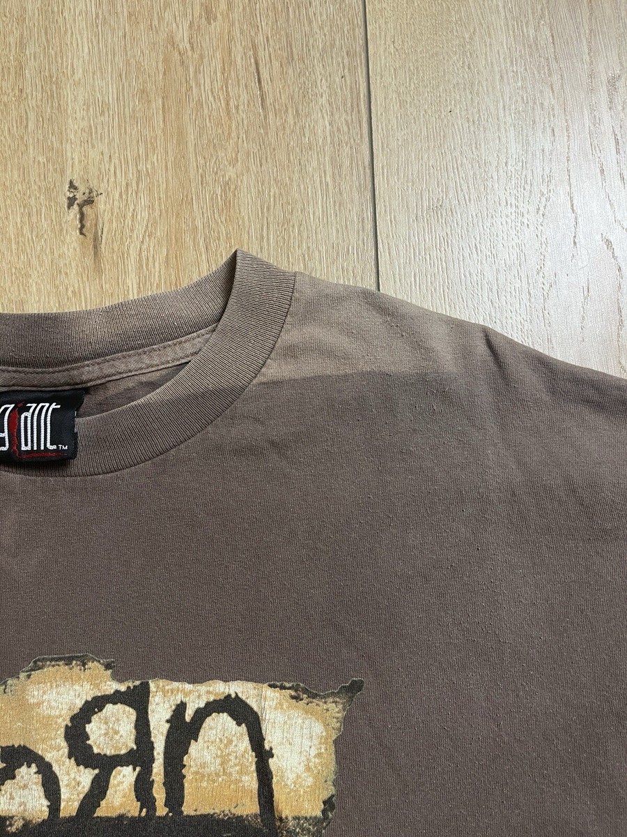 Vintage KORN T-Shirt XL Brown ISSUES 1999 GIANT Tag Travis Scott