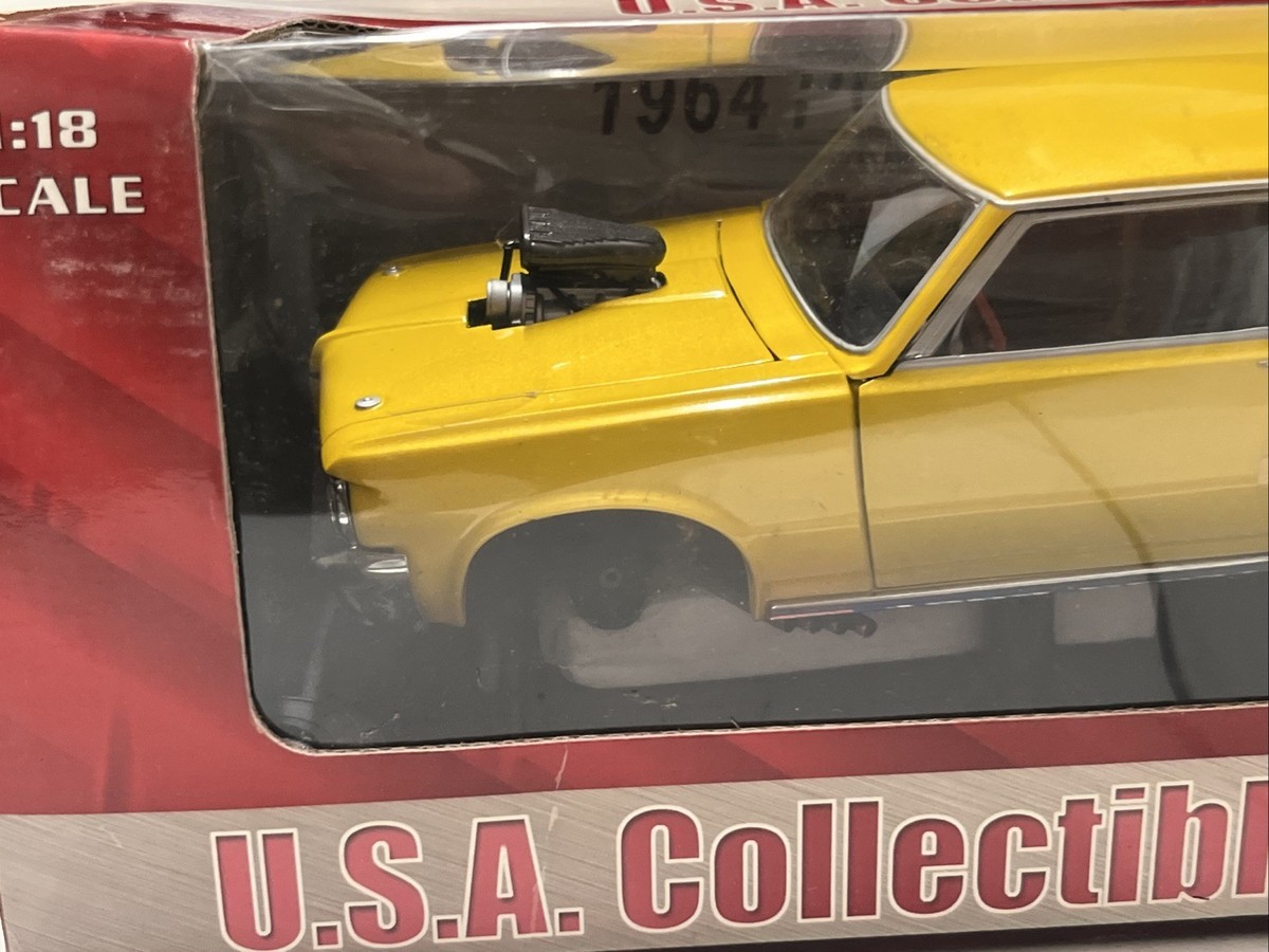 SUN STAR 1:18 SCALE 1964 PONTIAC GTO DRAG DIECAST! METALLIC YELLOW