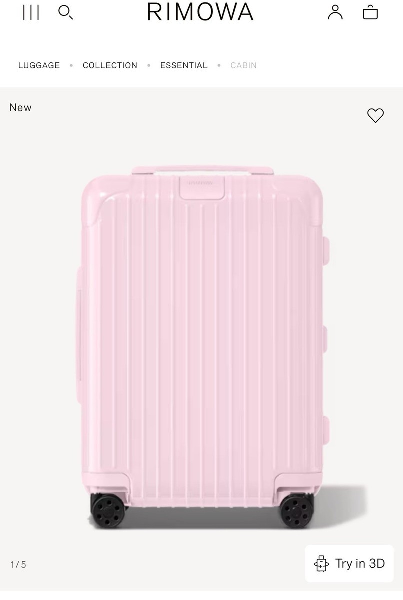 NWT RIMOWA Essential Cabin Glossy Ballerina Pink Polycarbonate