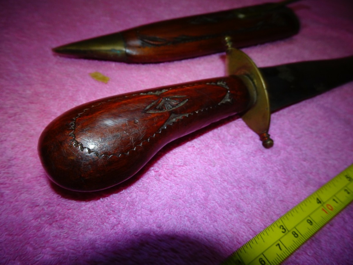 VINTAGE HAND PAINTED Wood KNIFE Made In India | eBay