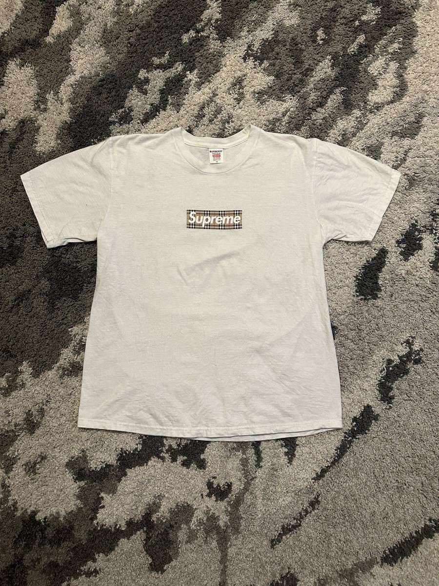 Supreme x Burberry Box Logo Tee White Sz M | eBay