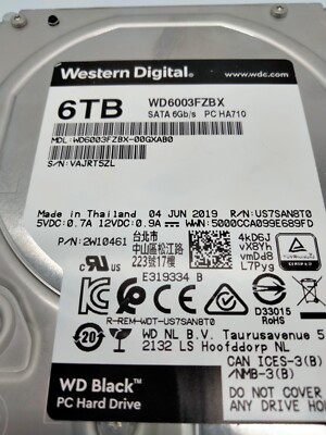 Western Digital Black WD6003FZBX-00GXAB0 6TB 7200 RPM Hard Drive