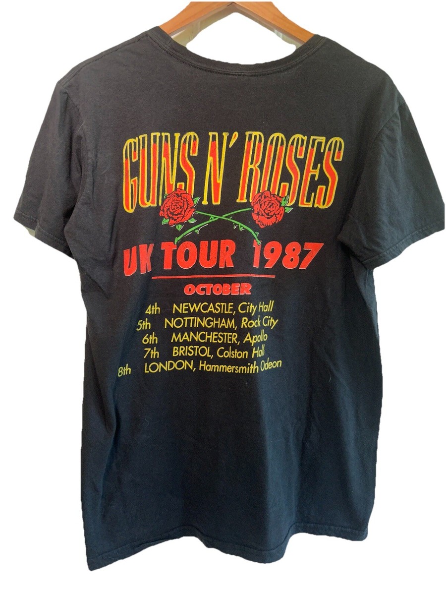 Vintage Guns N' Roses Black Destruction 87 UK Tour Dbl Sided t