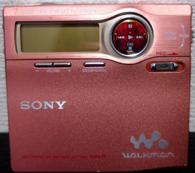 Sony MZ-R910 MD Walkman Portable Player Recorder Mini Disc Pink