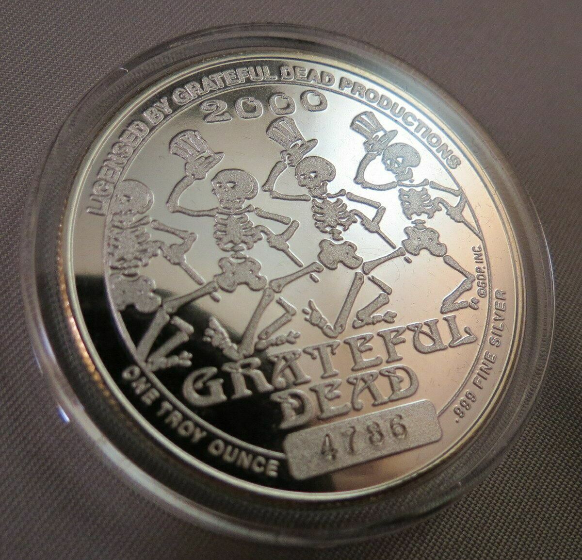 GRATEFUL DEAD SILVER PROOF OUNCE US oz COIN JERRY GARCIA ART skull