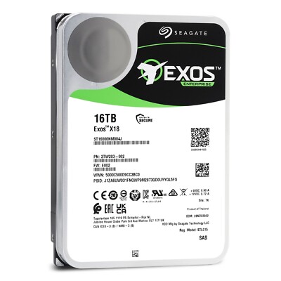 Seagate Exos X18 16TB ST16000NM004J 7.2K RPM SAS 12Gb/s 512e 3.5