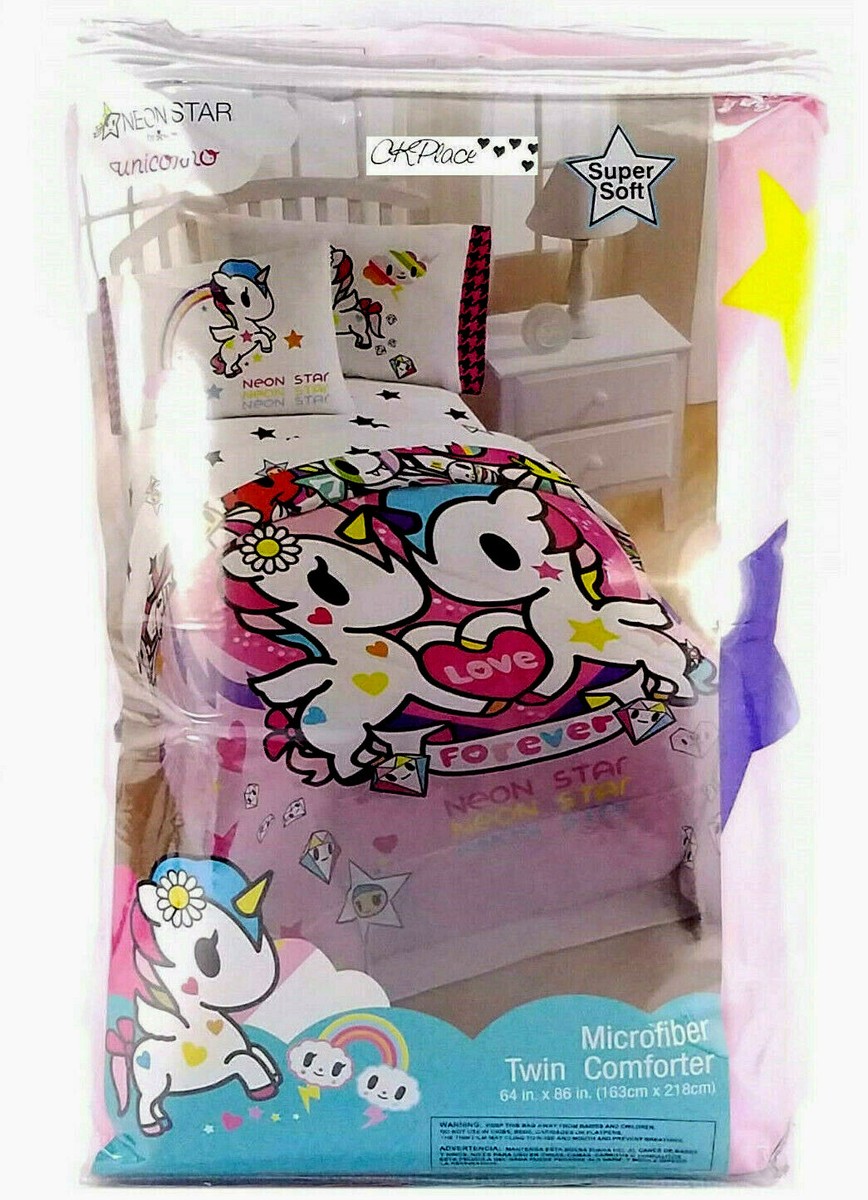 Neon Star By Tokidoki Unicorno Microfiber Twin Comforter 64 in x
