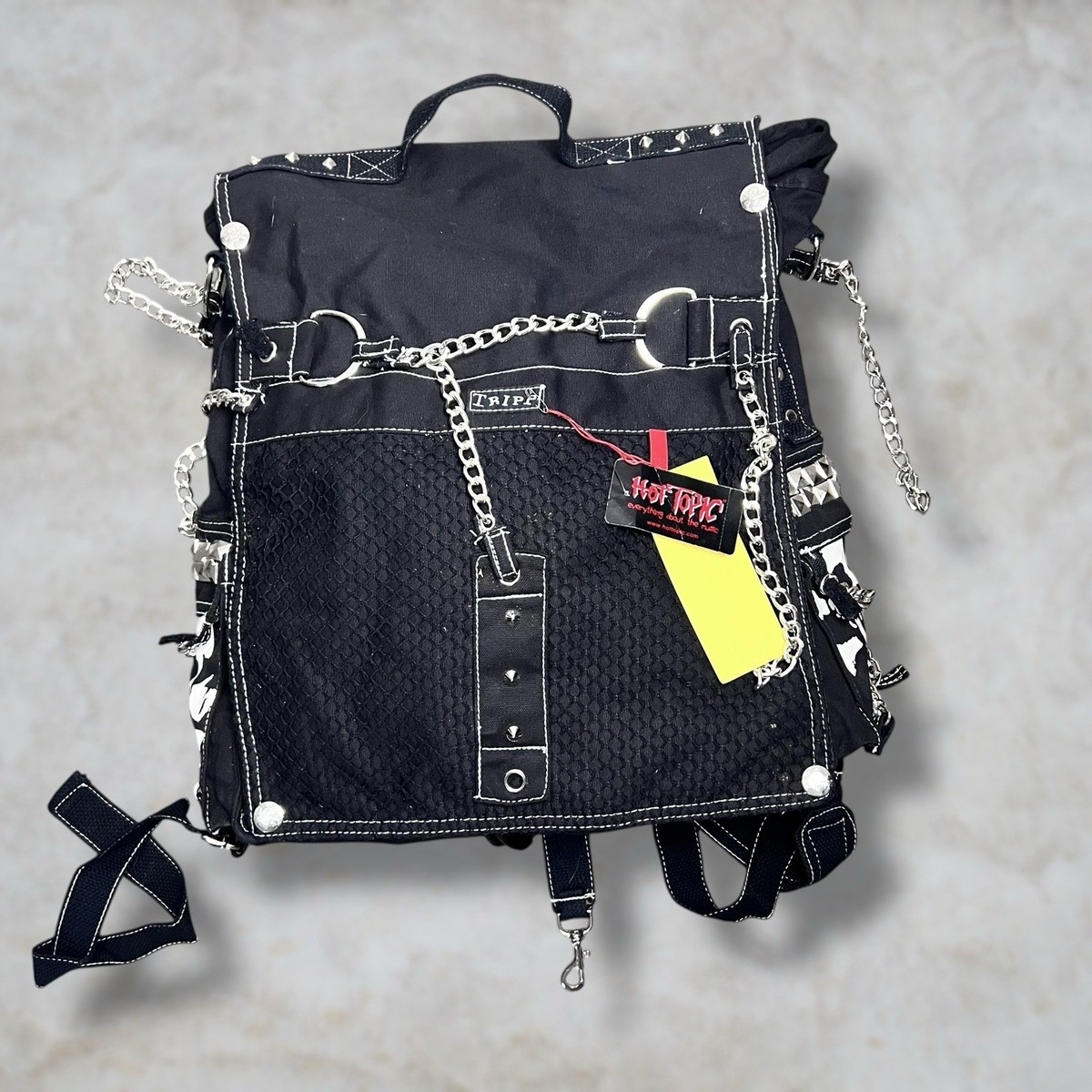NWT Tripp NYC Goth Bag Backpack Purse Emo Chains Black Hot Topic