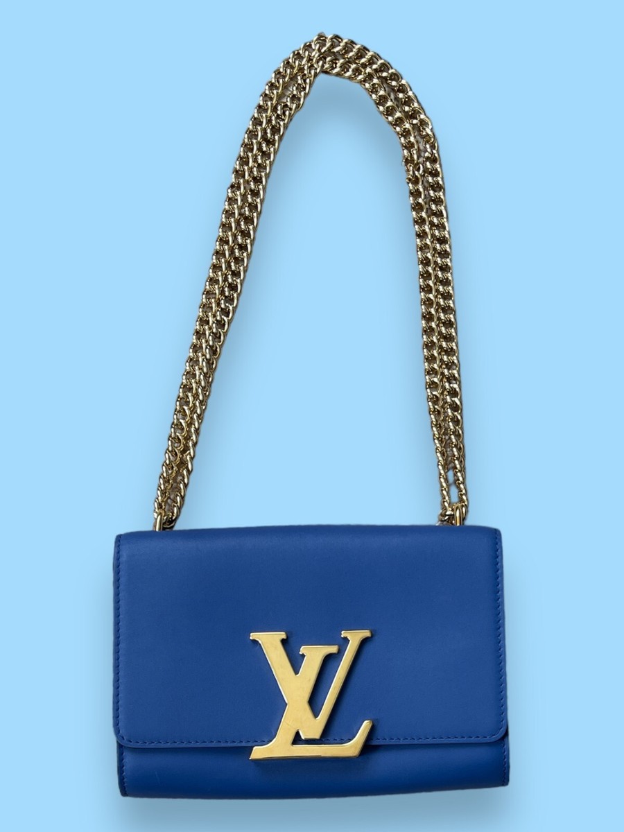 Authentic Louis Vuitton Louise Chain MM Leather Bag, Royal Blue | eBay