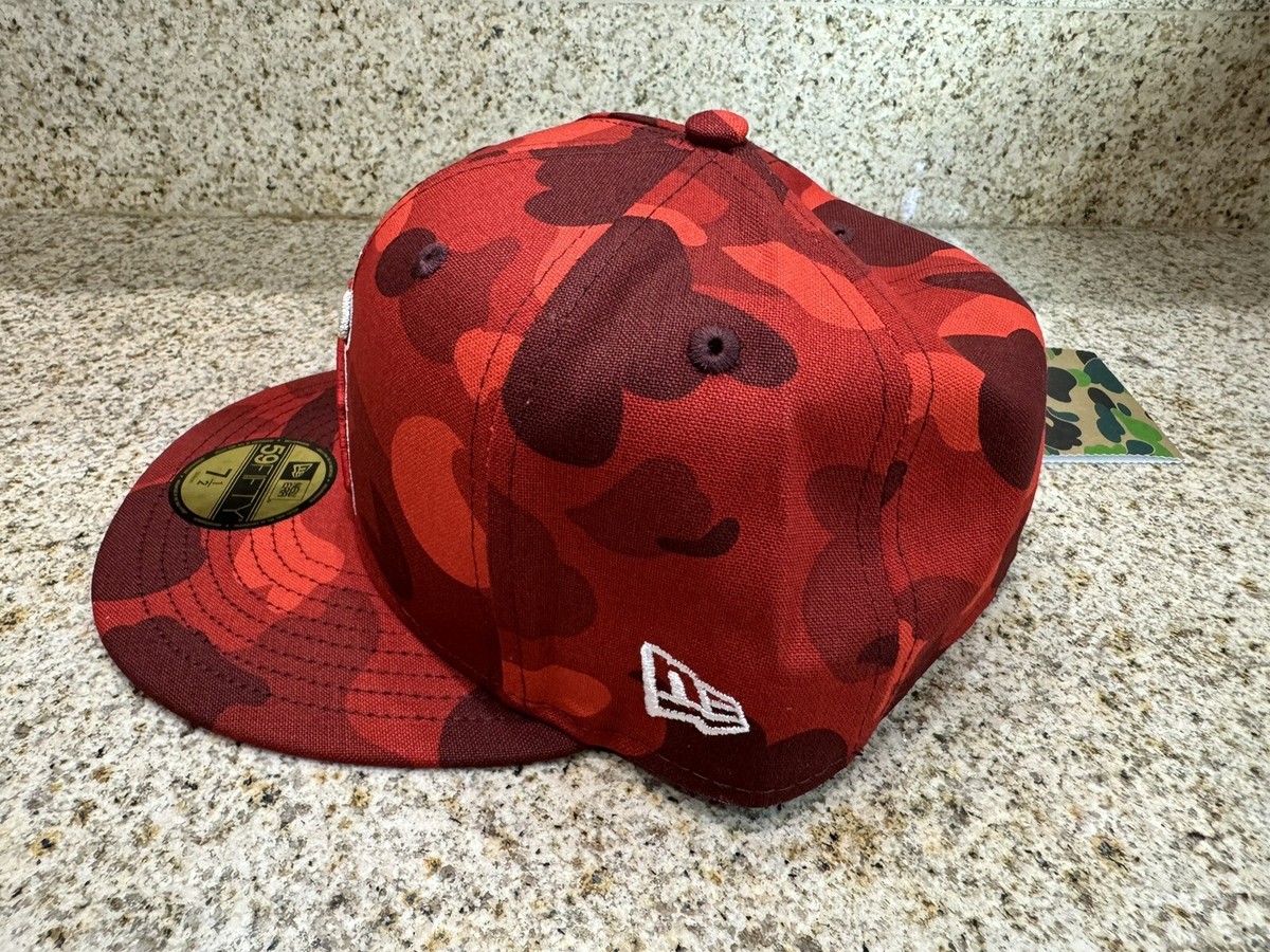 赤 7-1/2 BAPE X MLB X NEW ERA ANGELS