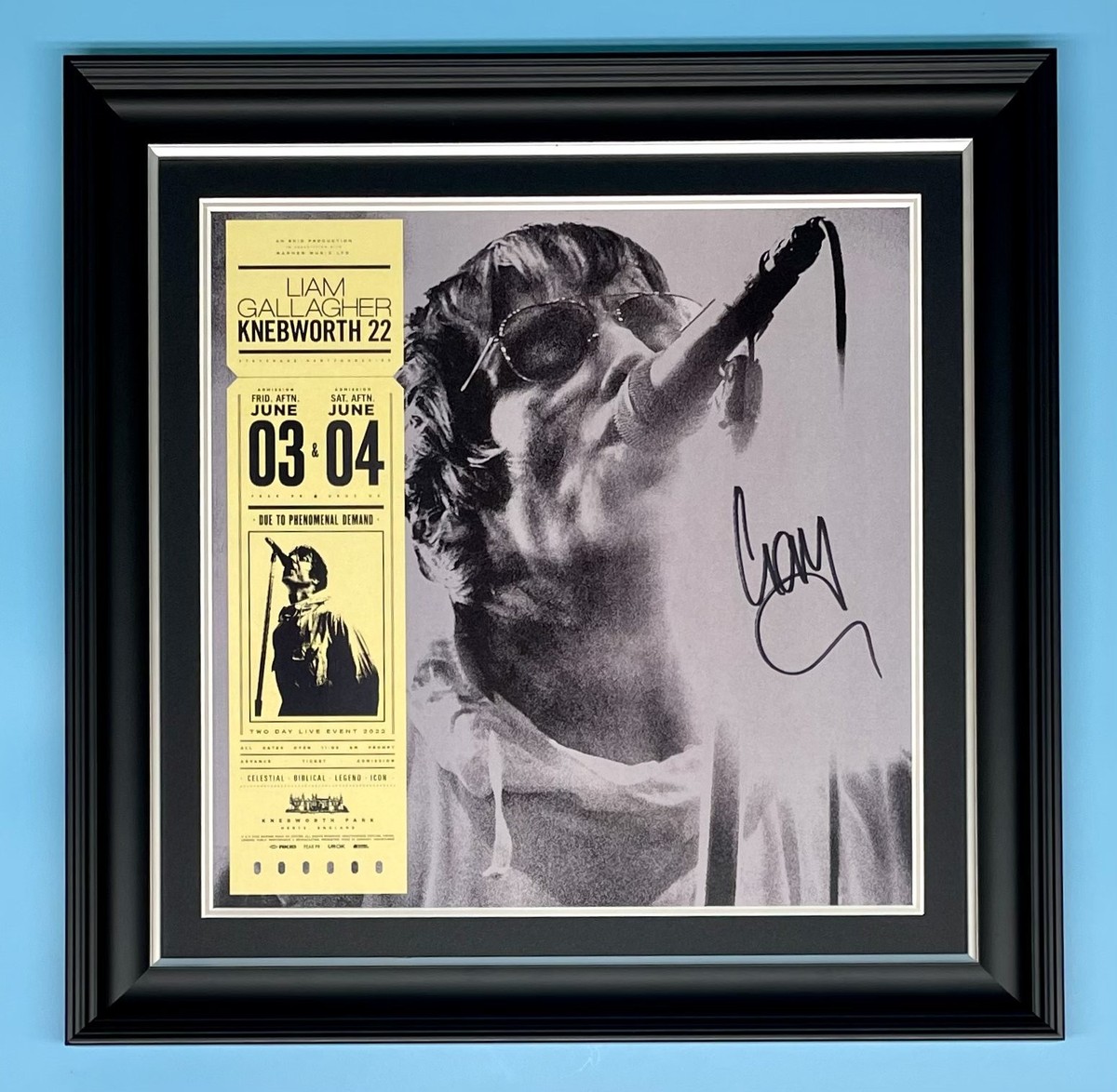 Liam Gallagher Signed Photo Framed & COA Memorabilia Autograph