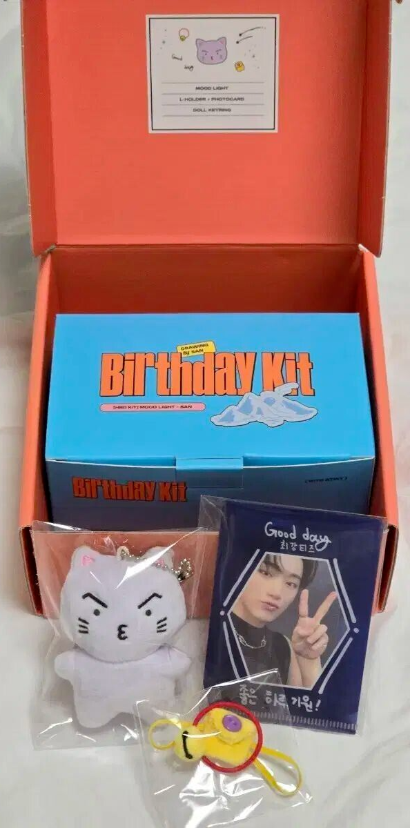 ATEEZ San 2023 Birthday Kit Mood Light Doll Keyring Photocard Set