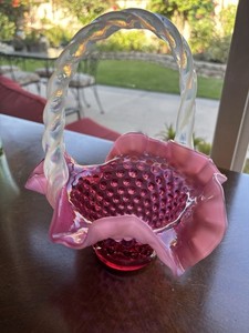 フェントン アメリカ ビンテージ バスケット ホブネイル フェントン