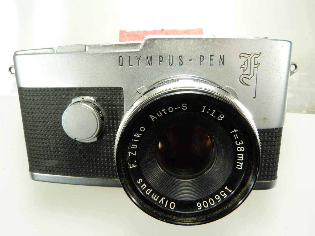 VINTAGE Olympus Pen F Half Frame Film Camera,ZUIKO S 38/1.8 Lens