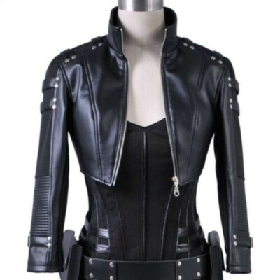 Women Black Leather Bolero Shrug Jacket Size XS S M L XL XXL
