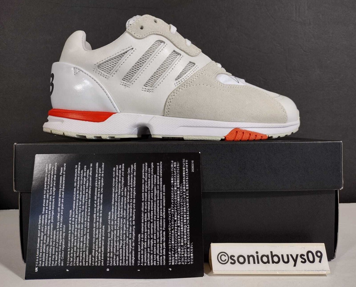 Adidas Men's Y-3 ZX Run Sneakers, EF2552, Off-White, US Size 6.5