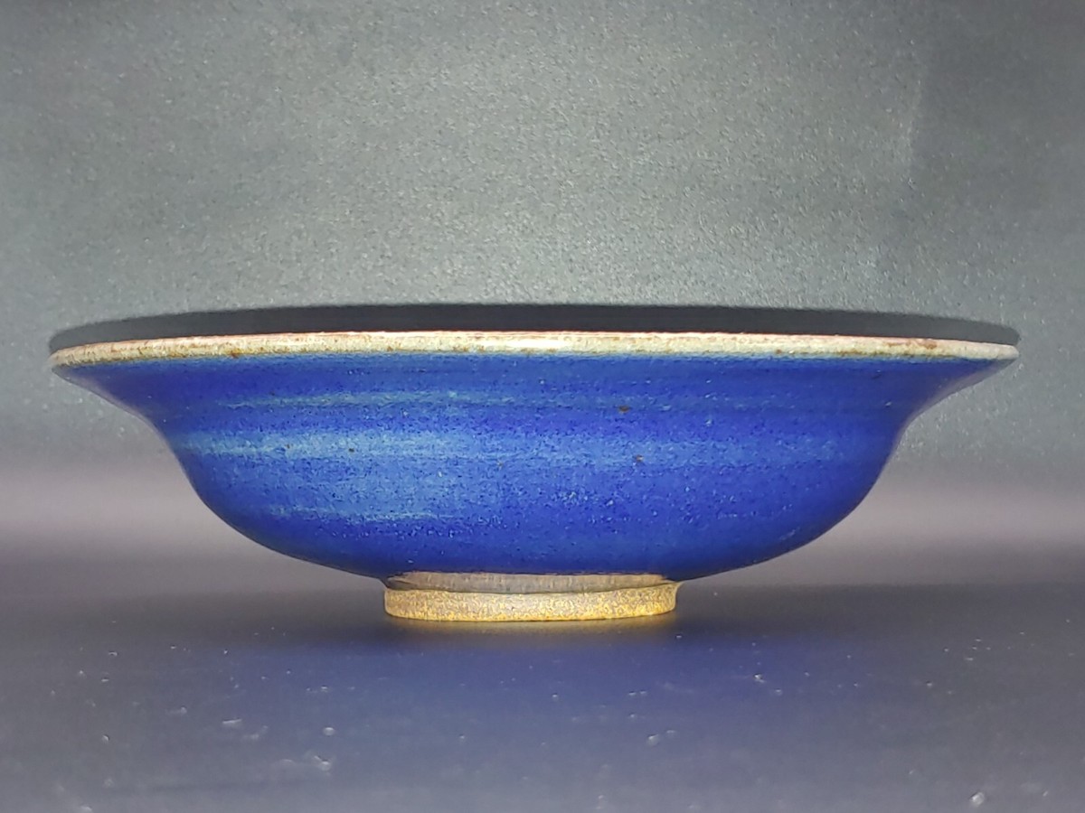 NN118 清 鈞窯天藍釉束腰大碗・均窯天青釉大