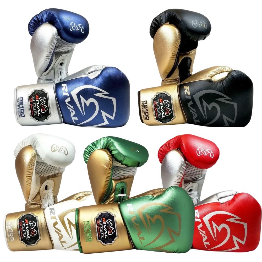 Rival RS100 Professional Boxing Gloves Adult Lace Sparring Gloves
