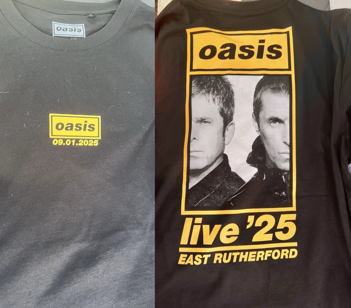 OASIS LIVE 25 SHIRT XL 9/1/2025 METLIFE STADIUM EAST RUTHERFORD