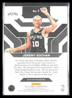 その他 2022 Panini Jeremy Sochan spurs 1/1 その他 2022 Panini
