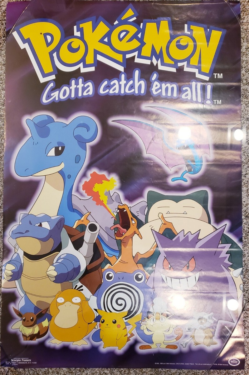 Vintage Pokemon nintendo 1999 wall poster #398 Scorpio 22x34