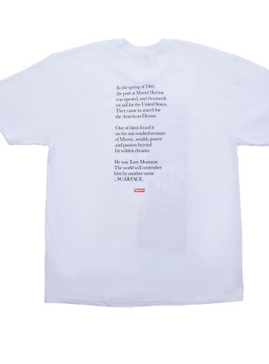 SUPREME SCARFACE SPLIT T SHIRT WHITE SIZE SMALL | eBay