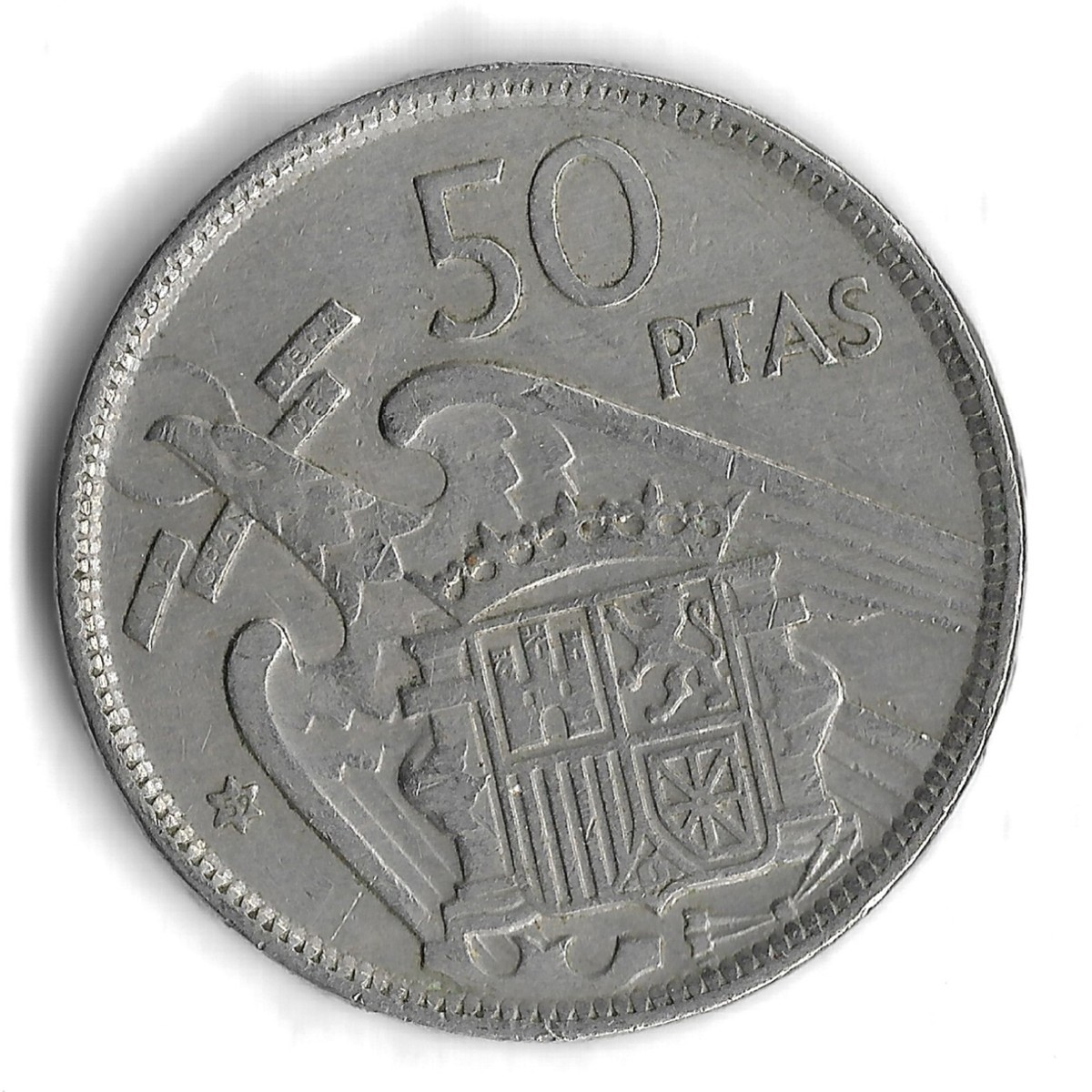 1957 (1959 on Star) Spain 50 Pesetas World Coin - Mintage