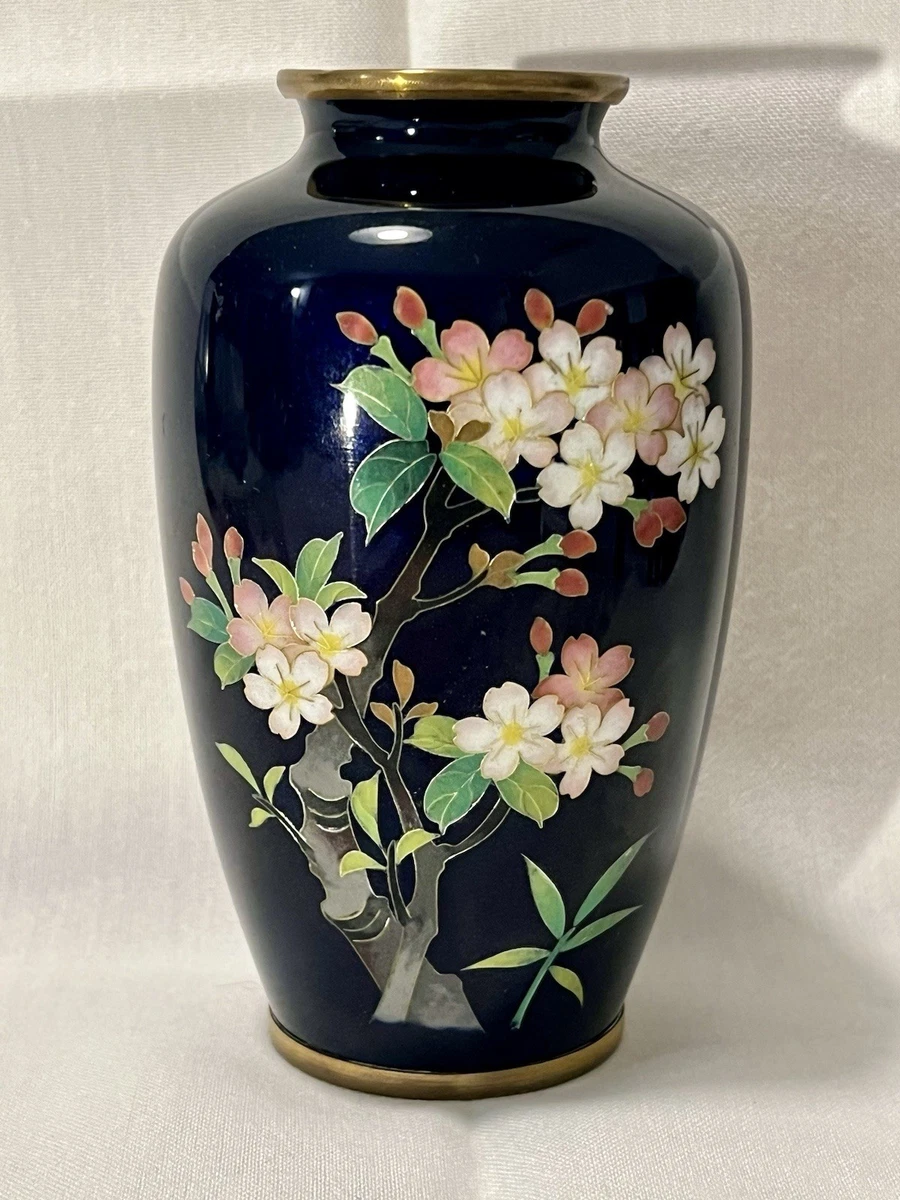 蓝色日本古董花瓶| eBay